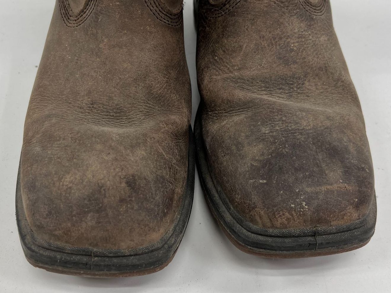 Men's Rocky Brown Genuine Leather Western Squared Toe Boots Size 9M