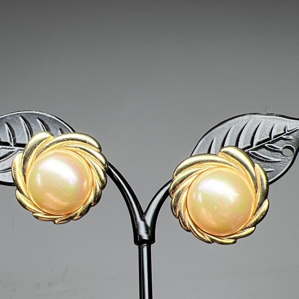 Majorica Faux Pearl Vermeil 925 Sterling Silver Earrings