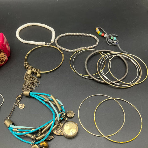 Chico's & Fashion Jewelry Lot 20+ Bracelets Bangles Beaded BOSS Chunky Charms