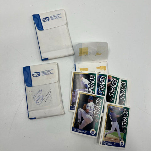 Frank White Auto Card Lot + 1998 Royals Packs & 1993 Pin Memorabilia