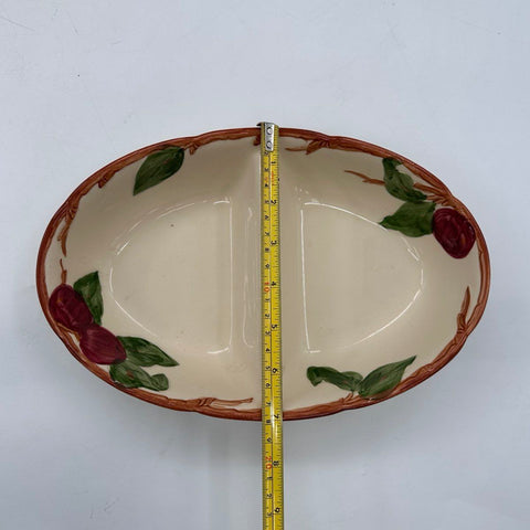 Vintage Apple Pattern Dinnerware 8pc Set 7 Dinner Plates Divided Serving Bowl