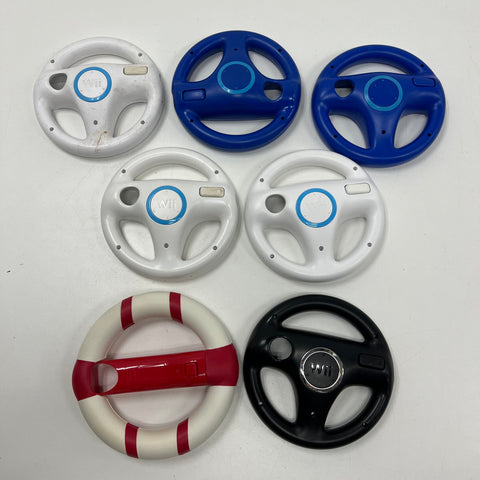 Official Nintendo Wii Wheel Lot of 7 Attachments Mario Kart Nerf Black Blue