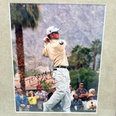 David Duval Autographed Framed Golf Photo Personalized "To Ryan" PGA Pro