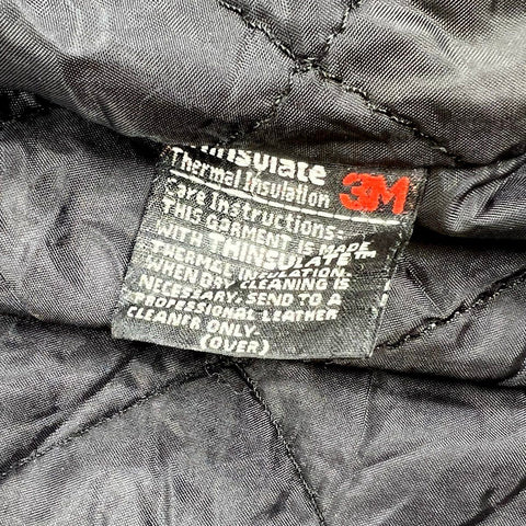 Vintage 90s Wilsons Leather Thinsulate Padded Field Jacket Black Sz XL