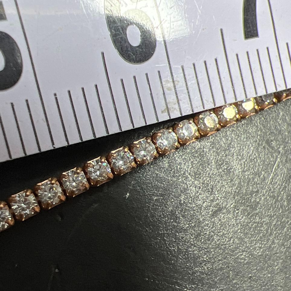 Rose Gold Tone Sterling Silver Tennis Bracelet
