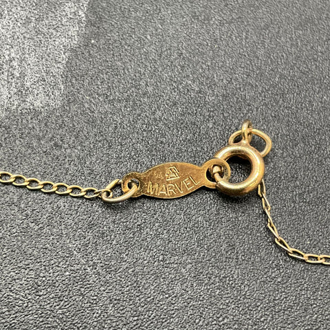 Vintage Marvel 12K Gold Filled Heart Necklace 1 Point Diamond 18" IOB