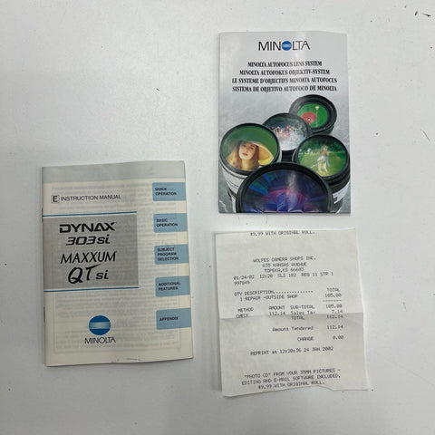 Vintage Minolta Maxxum QTsi 35mm SLR Film Camera AF 35-80mm Lens Original Box