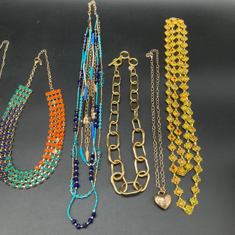 Vintage to Modern Costume Jewelry Necklace Lot of 9 Juicy Couture Talbots Bib