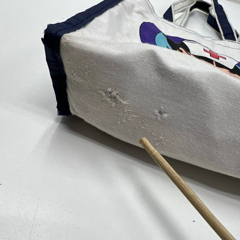 Vintage 90s Betty Boop Luv-A-Nurse White Canvas Tote Bag Prestige Medical