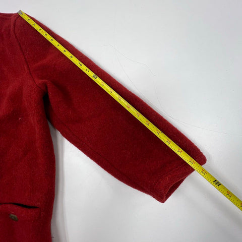 Vintage Giesswein Red Boiled Wool Austrian Trachten Jacket Cardigan Women's 16