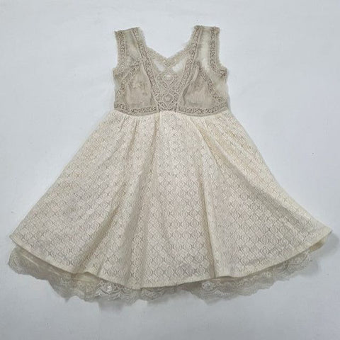 Free People Hooked On You Ivory Lace Fit & Flare Mini Dress NWT Size 4