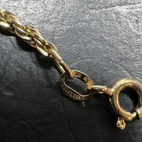 Danecraft Vermeil 925 Sterling Silver Gold tone Twist Bracelet 3.43g