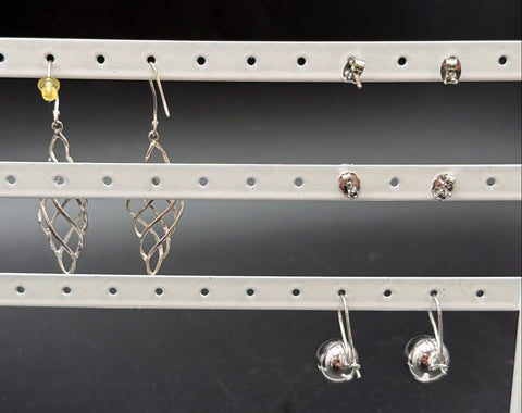 Silver Plated Jewelry Lot 14 Pieces Necklaces Earrings Cross Pendants Ring