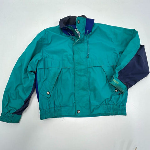 Vintage 90s London Fog Teal Blue Colorblock Main Street Windbreaker Jacket Mens