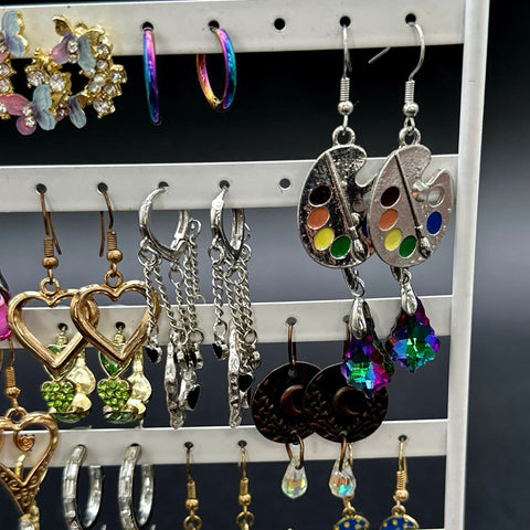 Whimsical & Novelty Fashion Earrings Lot 30+ Pairs Gummy Bear Snake Boho Dangles
