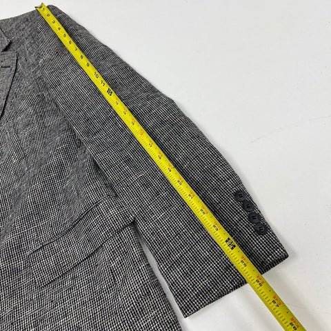 Vintage 80s Oliver Kent Micro Houndstooth Blazer Jacket USA Components Sz 42L