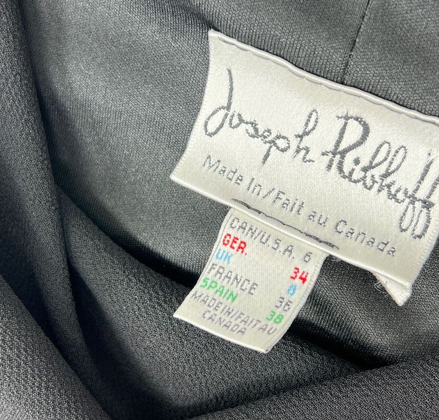 NWT Women's Joseph Ribkoff Black Ruffle Cowl Neck Flutter Sleeve Dress - Size 6