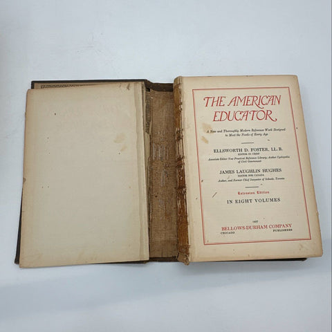 The American Educator 1927 Encyclopedia Set 6 Volumes Bellows-Durham Company