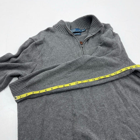 Polo Ralph Lauren Men's Gray Quarter Zip Cotton Sweater Sz 2XB