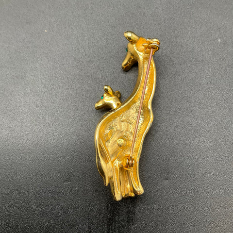 Vintage Gold Tone Animal Brooch Lot of 6 Butterfly Elephant Giraffe