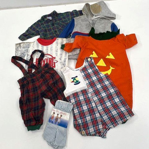 Vintage 80s 90s Baby Kids Clothes Lot of 7 Romper Costume Shirt Mixed Sizes