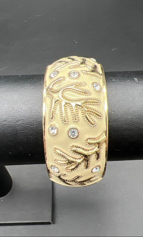 Lot of 6 Hinged Enamel Bangle Bracelets Stacking Modern Boho Rhinestone Studded