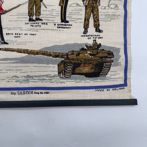 Ulster Vintage British Military Uniforms Irish Linen Wall Hanging Tapestry