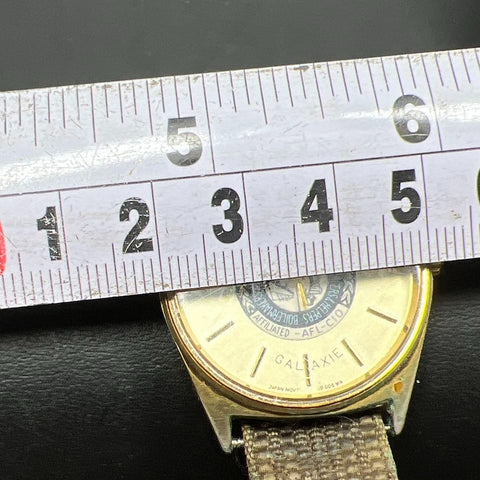 Vintage Elgin Galaxie AFL-CIO Union Gold Tone Quartz Watch New Battery