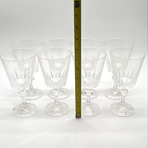 Princess House Highlights Lead Crystal Goblets Set of 8 France Clear Vintage