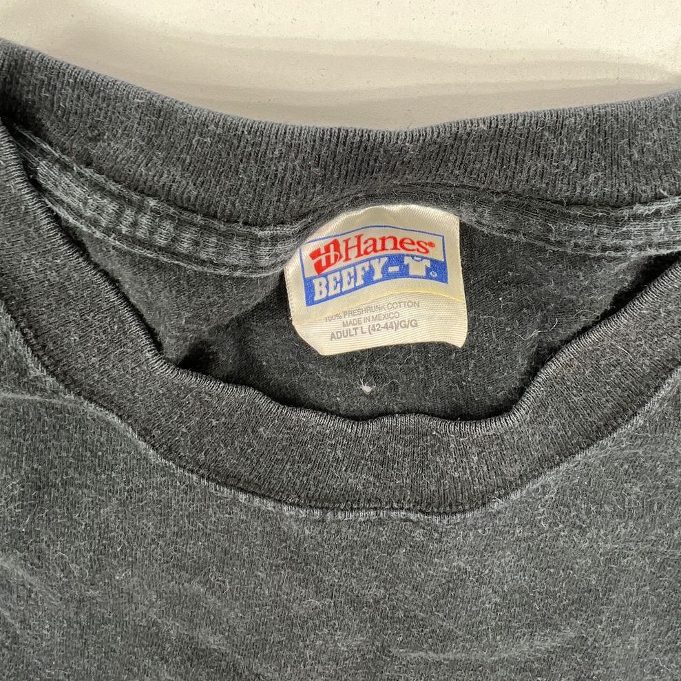 VTG Men's Hanes Flexible Body Carriers T-shirt Faded Black Goth Y2K Size Large