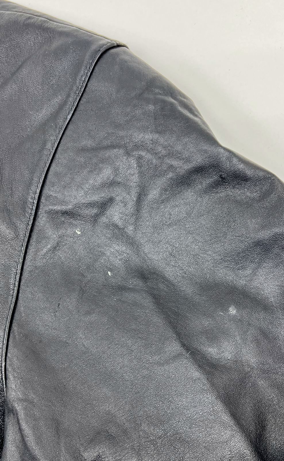 Vintage 90s Leather USA Black Genuine Leather Bomber Jacket Men's Size L