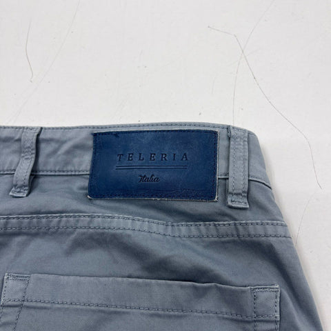 Teleria Zed Men's Gray Dyed Touch Pants Made in Italy Sz 34