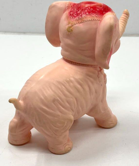 Sun Rubber Co Vintage 1951 Pink Elephant Rubber Toy Figurine 10 Inch