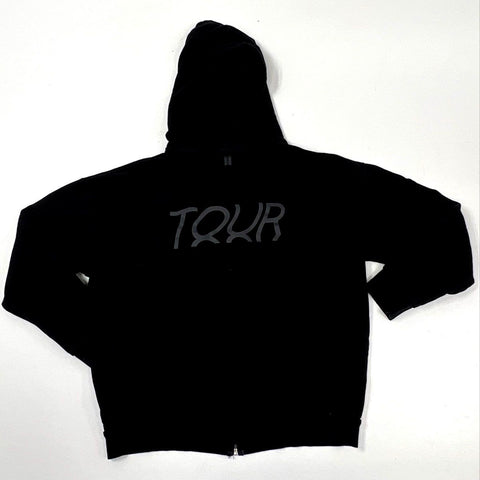 BTS Unisex Zip-Up Hoodie Black Map of the Soul Tour Edition Sz L