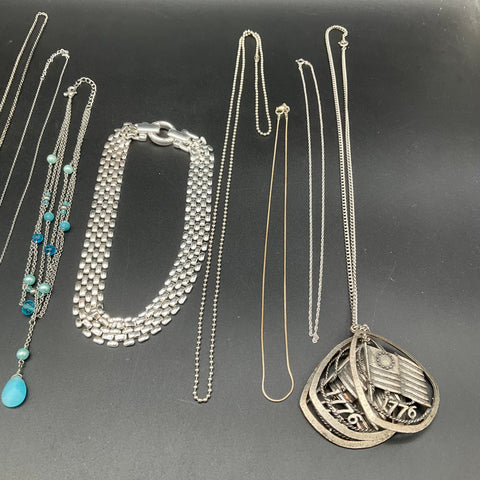 Vintage to Modern Mixed Costume Jewelry Lot 17 Necklaces Statement Pendants
