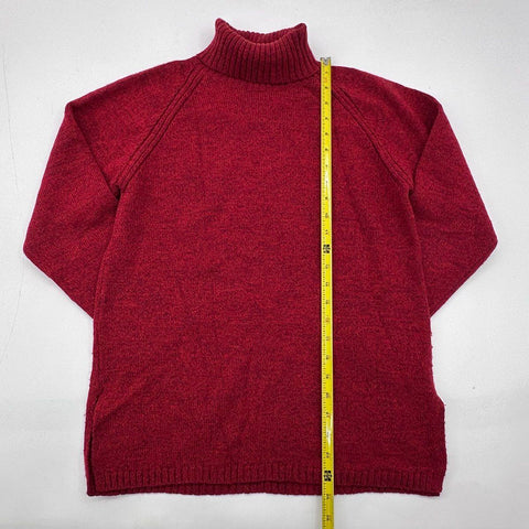 Giochi Di Luce Men's Red Merino Wool Blend Turtleneck Sweater Made in Italy