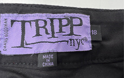 Vintage Y2K Tripp NYC Women's Purple Black Tiered Mesh Goth Mini Skirt Sz 18