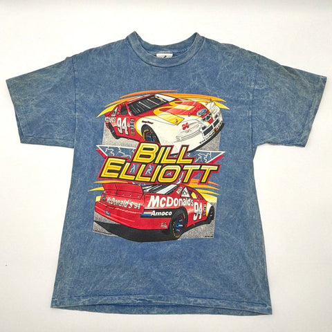 Vintage 1996 Bill Elliott McDonald's Racing T-Shirt Kudzu Acid Wash Sz L