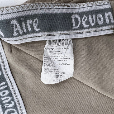 Devon Aire Women's Beige Horse Riding Jodhpurs Breeches Knee Patch Sz M