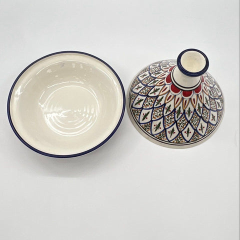 Le Souk Ceramique Hand Painted Tunisian Ceramic Tagine 2 Piece Set 9 Inch