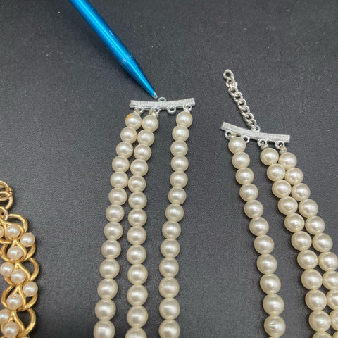 Vintage Richelieu Faux Pearl AB Bead Costume Jewelry Lot of 6 Necklaces