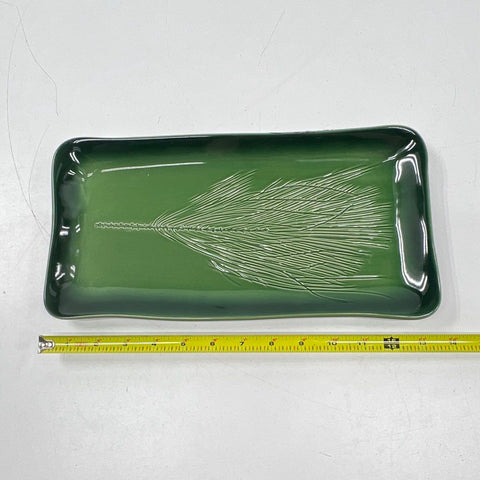 Kay Wayne Pine Needle Rectangular Serving Platter Ceramic 13 Inch Vintage