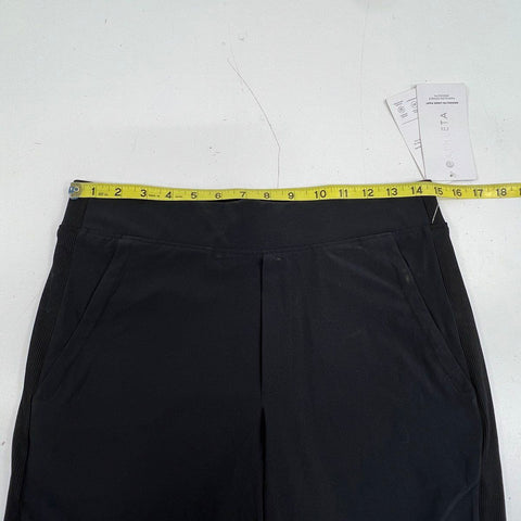 Athleta Women's Brooklyn Lined Pants Black Ribbed Side Stripe Sz 6P NWT