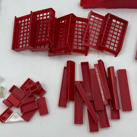 Vintage Elgo Toy Bricks Building Block Lot Mixed Parts Windows Fences Red White
