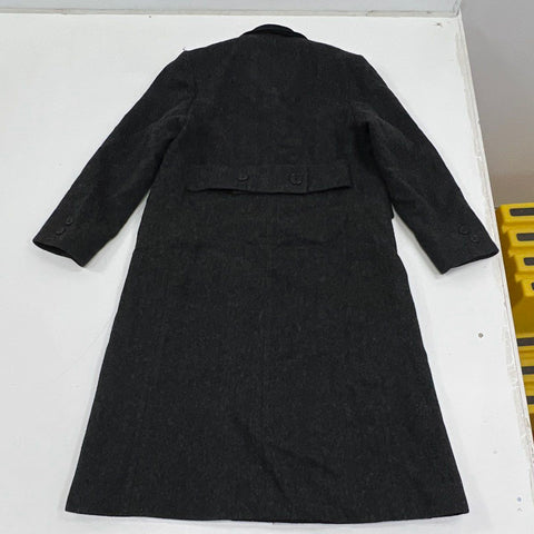 Vintage 80s Karen Petites Dbl Breasted Wool Herringbone Coat Made USA
