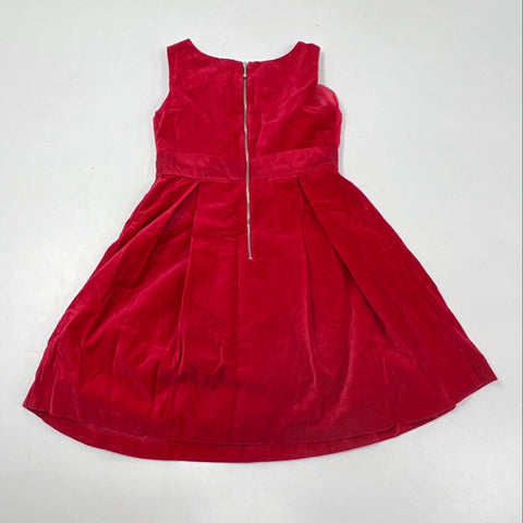 American Girl Girl's Red Velvet Rhinestone Pleated Holiday Dress Sz 10