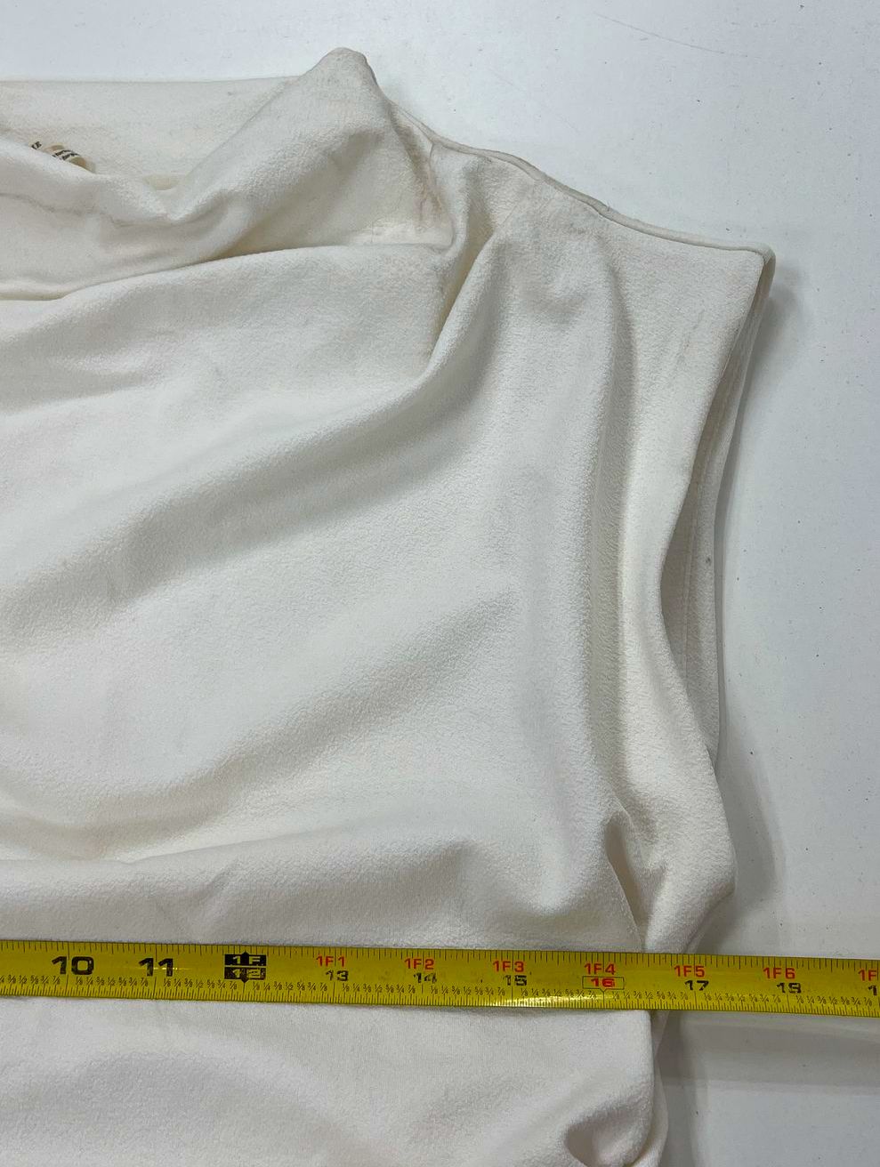 Anthropologie White Ruched Sleeveless Sheath Maxi Dress Women's Size L