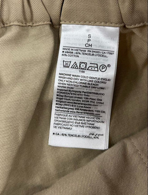 Banana Republic NWT Tan Pull-On Wide Leg Crop Tencel Pants Women's S