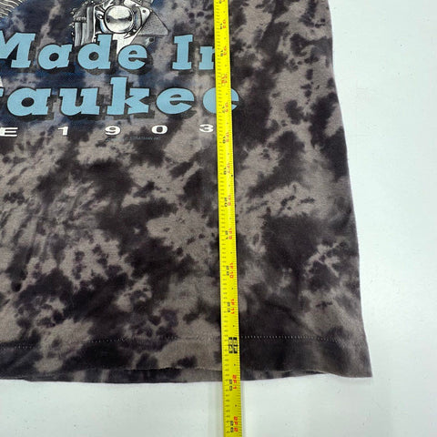 Vintage 90s Harley-Davidson Engine Tie Dye T-Shirt Single Stitch USA Sz M