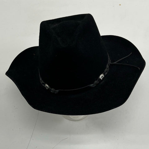 Bailey Men's Tucson Cowboy Hat Black 100% Wool Western Braided Band Size 7 1/2